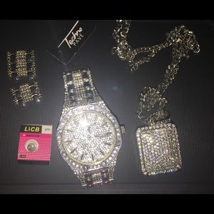 TECHNO PAVÉ WATCH & CHAIN / PENDANT BUNDLE